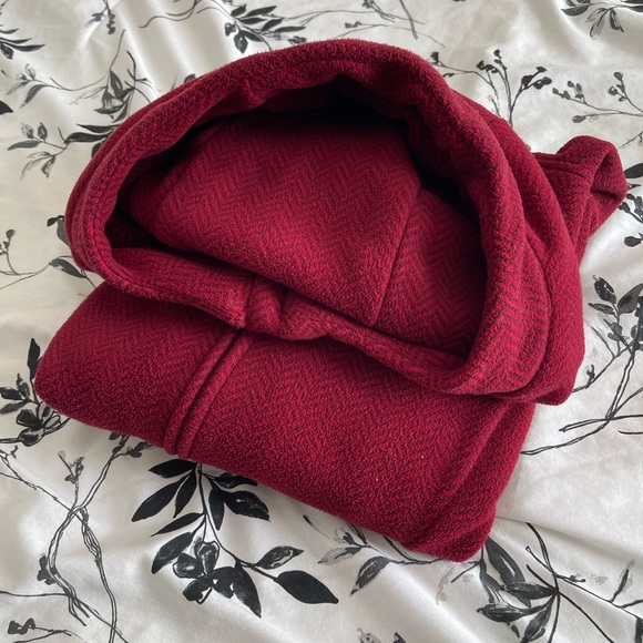 Cozy Red Bench Fleece Hoodie - Picture 4 of 4